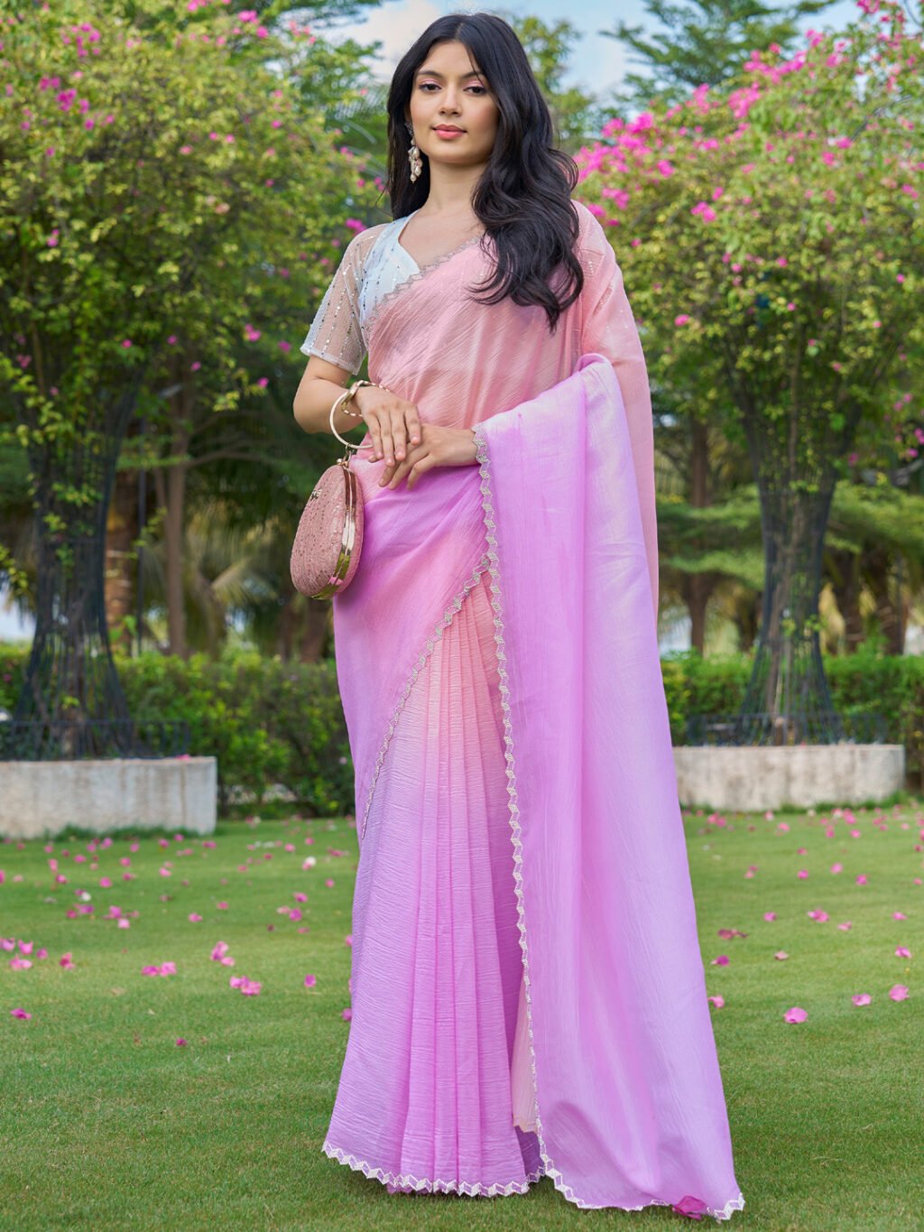 Image of Pink Silk Saree