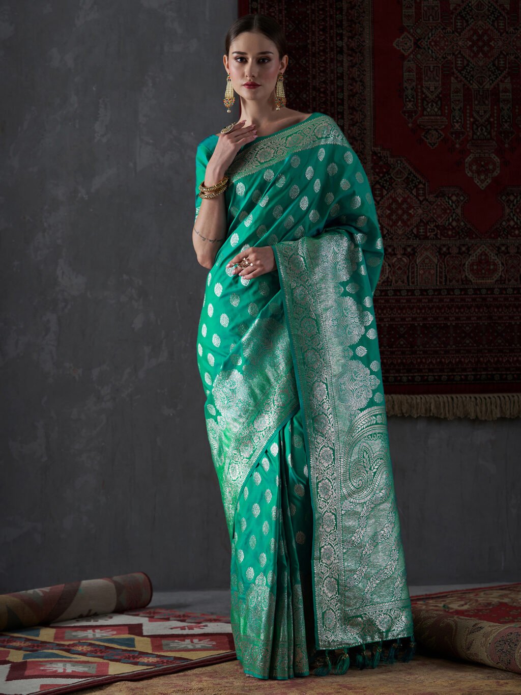 showcasing the beauty and craftsmanship of Silk Saree.