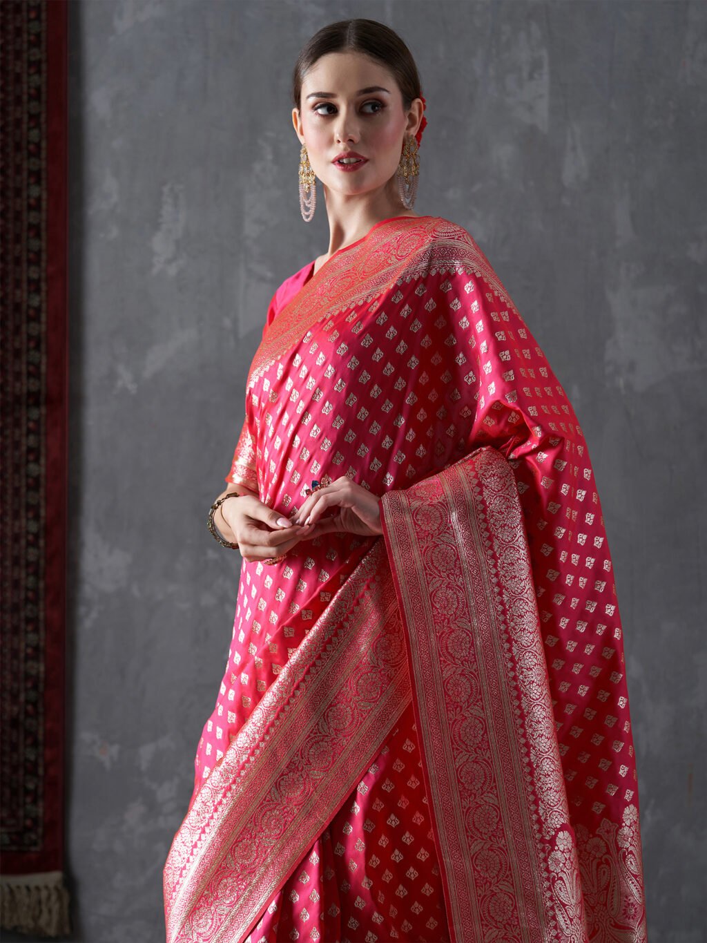 Image of Pink Silk Saree