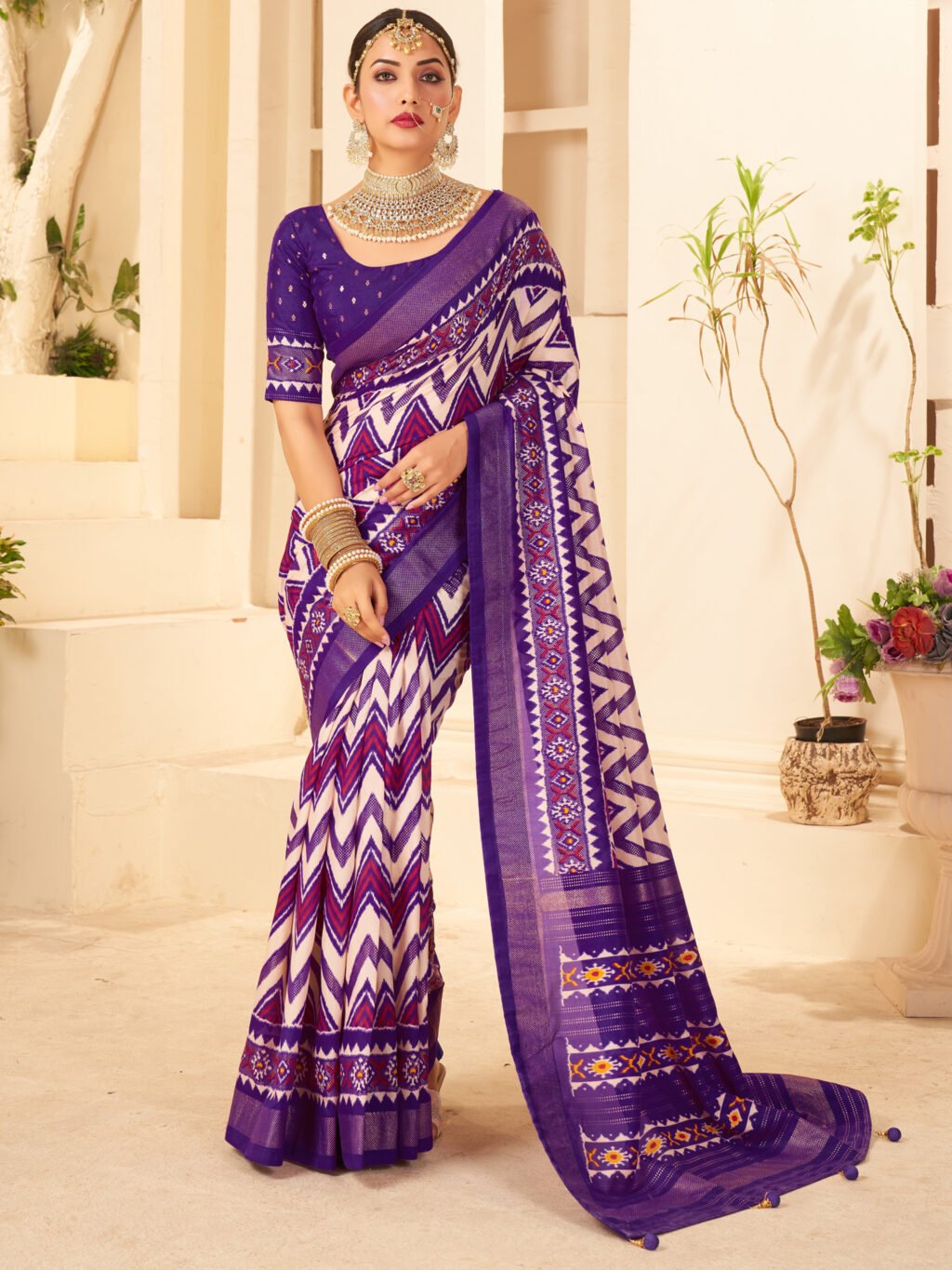 Image of Purple Silk Saree