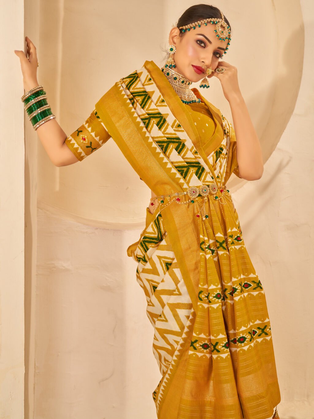 Mustard Silk Saree - Image 3