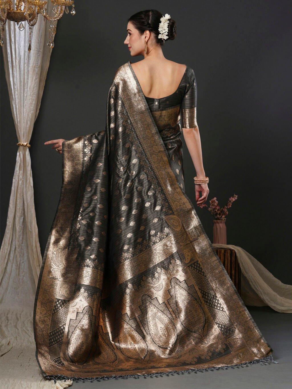 showcasing the beauty and craftsmanship of Silk Saree.