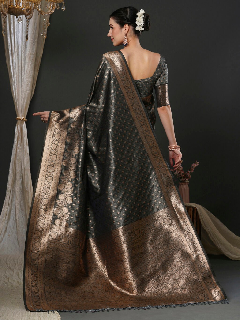 showcasing the beauty and craftsmanship of Silk Saree.