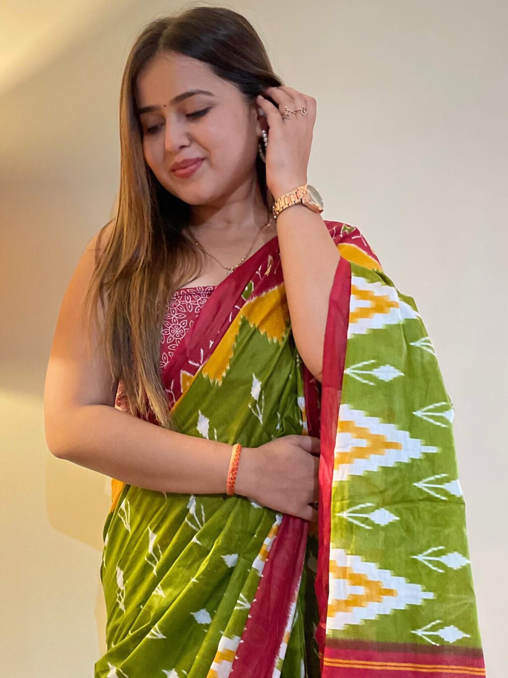 showcasing the beauty and craftsmanship of Silk Saree.