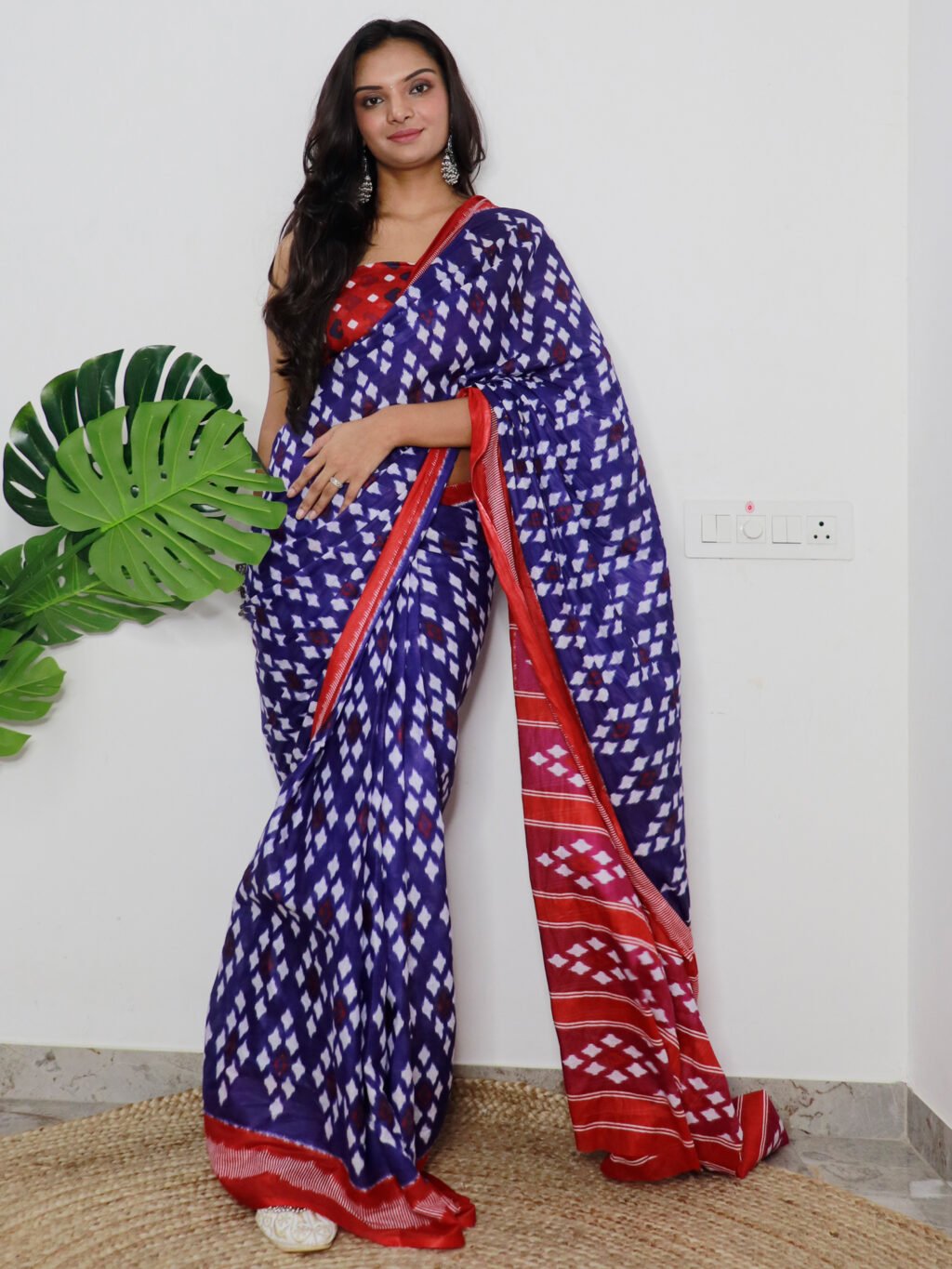 Image of Blue Chiffon Saree Cotton Saree