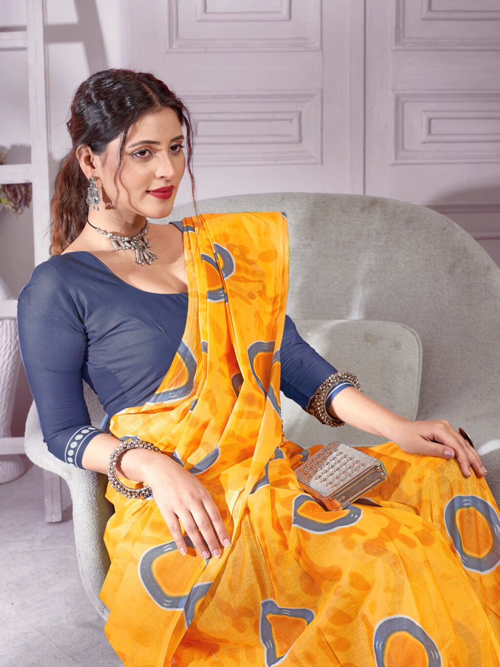 showcasing the beauty and craftsmanship of Designer Saree.
