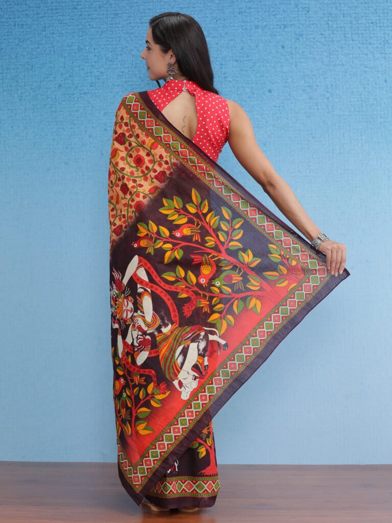 showcasing the beauty and craftsmanship of Silk Saree.
