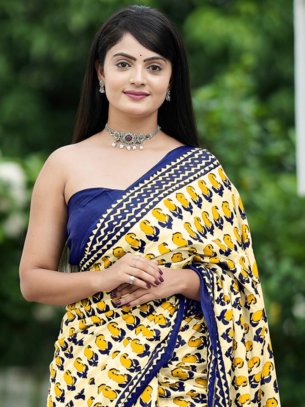 Yellow Cotton Saree - Image 4