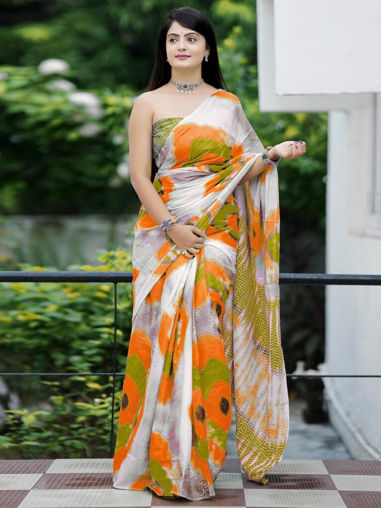 Image of Multicolored Cotton Saree