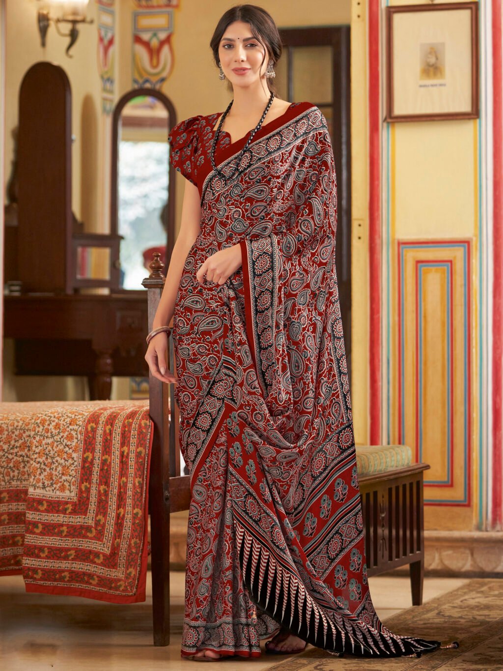 Image of Maroon Saree