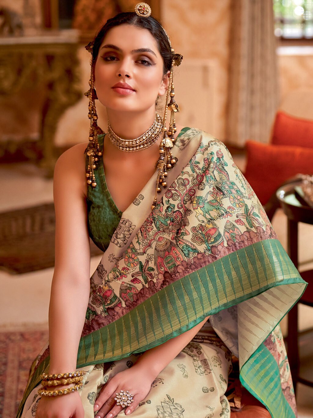 showcasing the beauty and craftsmanship of Party Wear Saree.