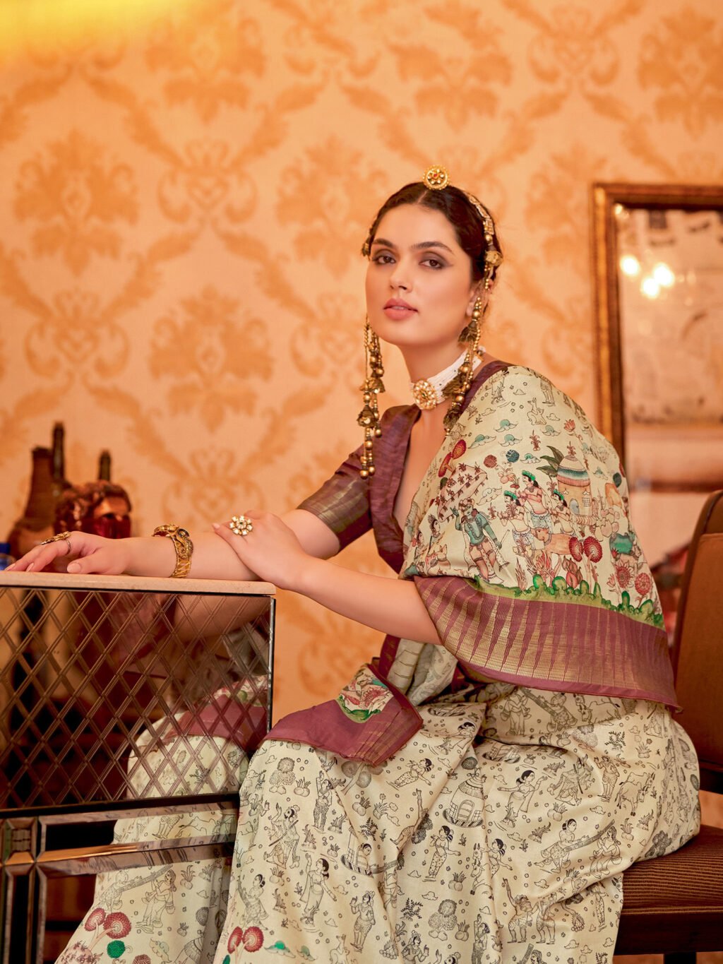 showcasing the beauty and craftsmanship of Party Wear Saree.