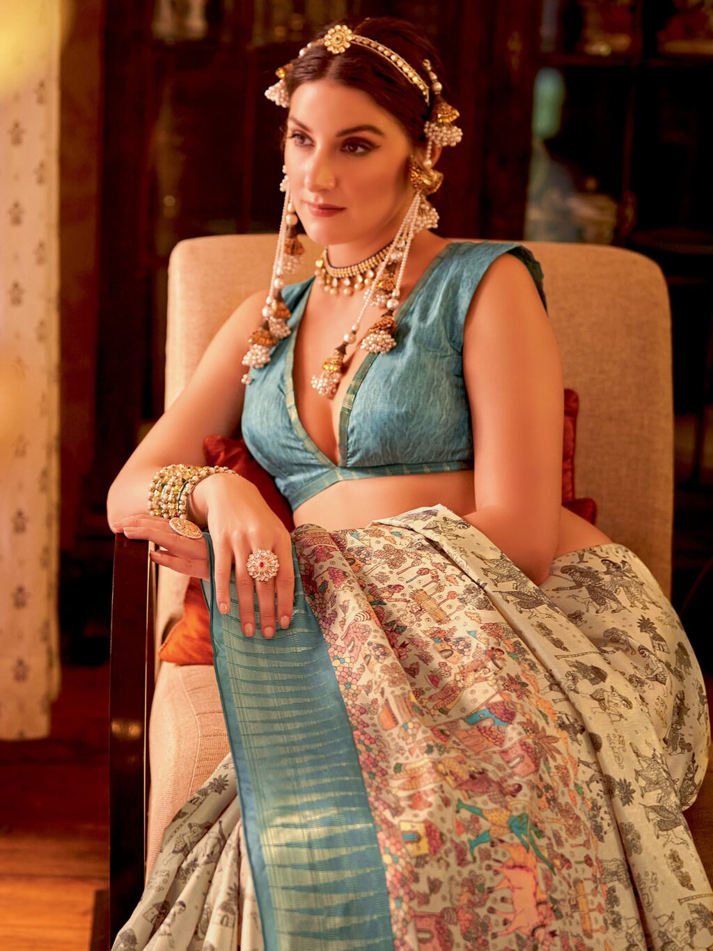 showcasing the beauty and craftsmanship of Designer Saree.