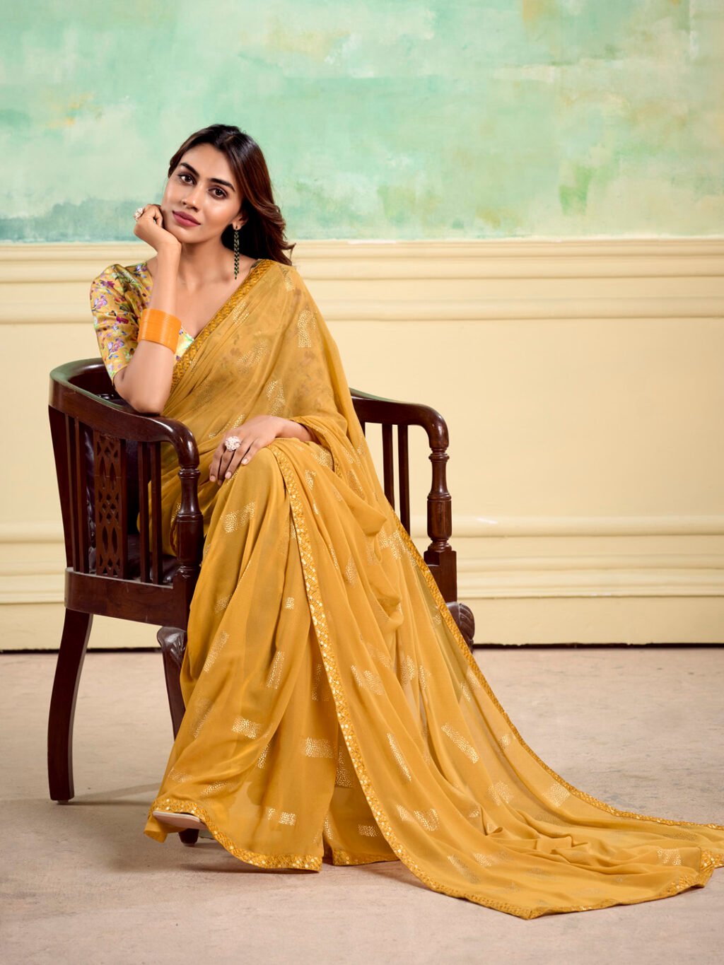 showcasing the beauty and craftsmanship of Designer Saree.