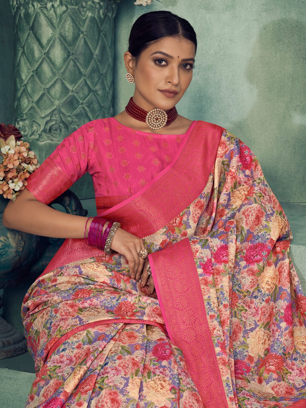 showcasing the beauty and craftsmanship of Silk Saree.