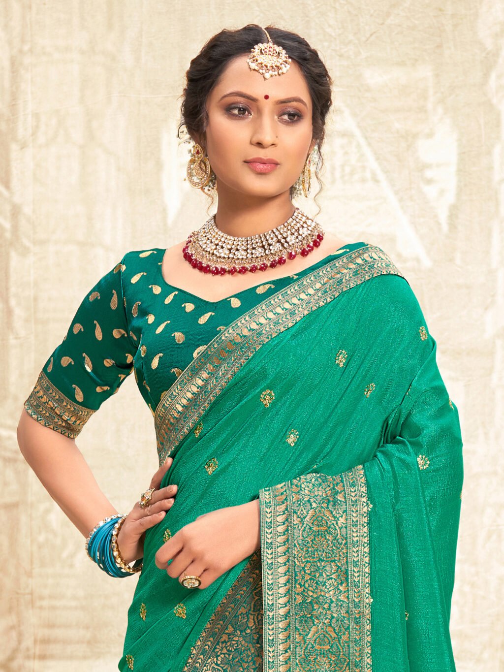 showcasing the beauty and craftsmanship of Party Wear Saree.
