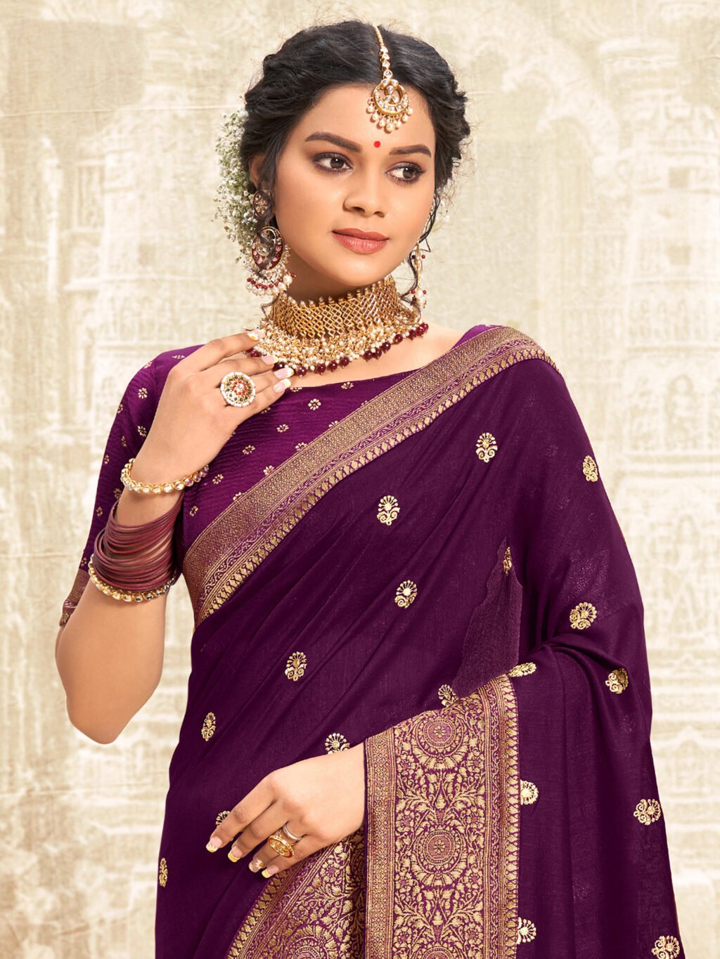 showcasing the beauty and craftsmanship of Party Wear Saree.