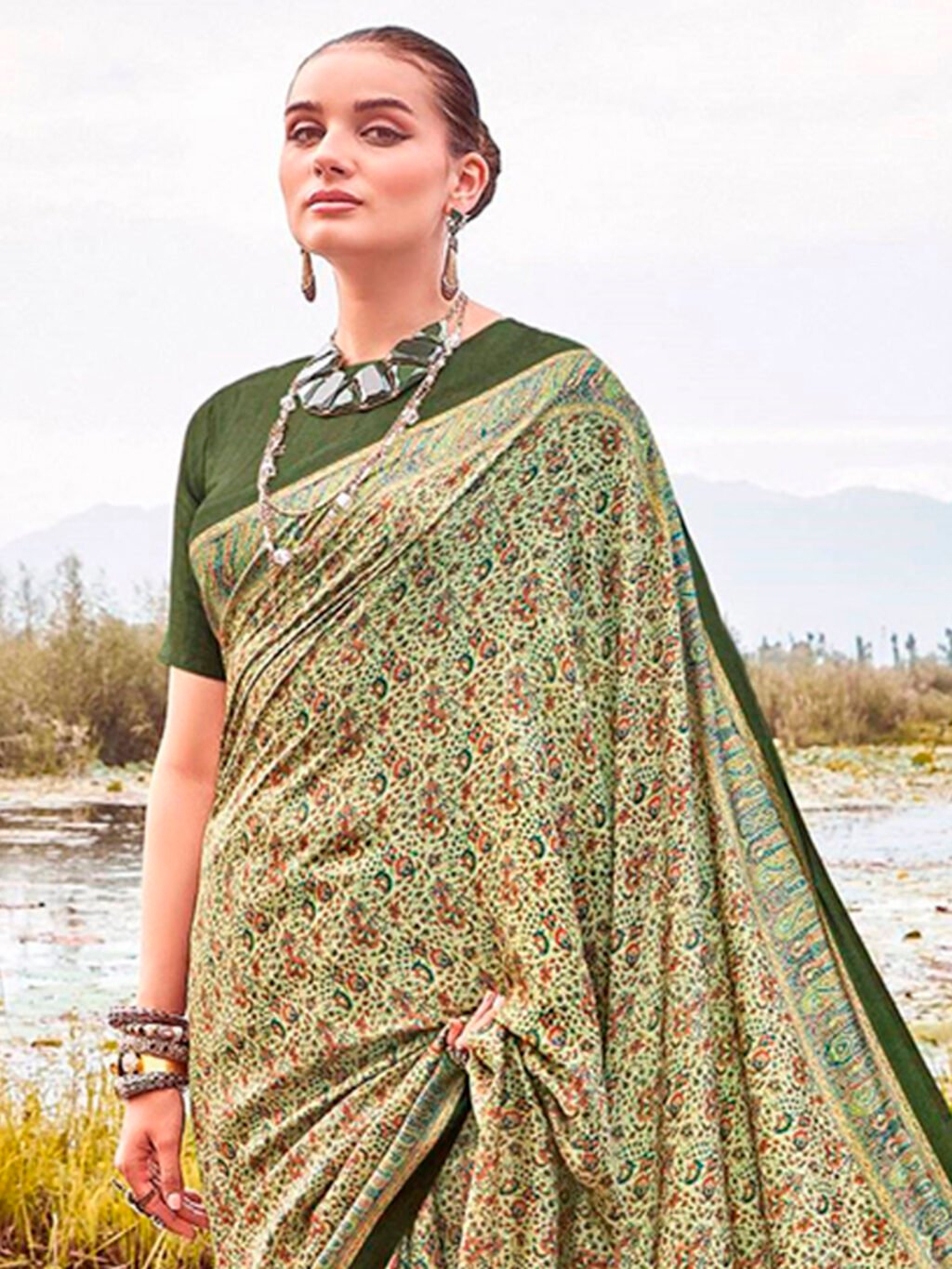 showcasing the beauty and craftsmanship of Party Wear Saree.