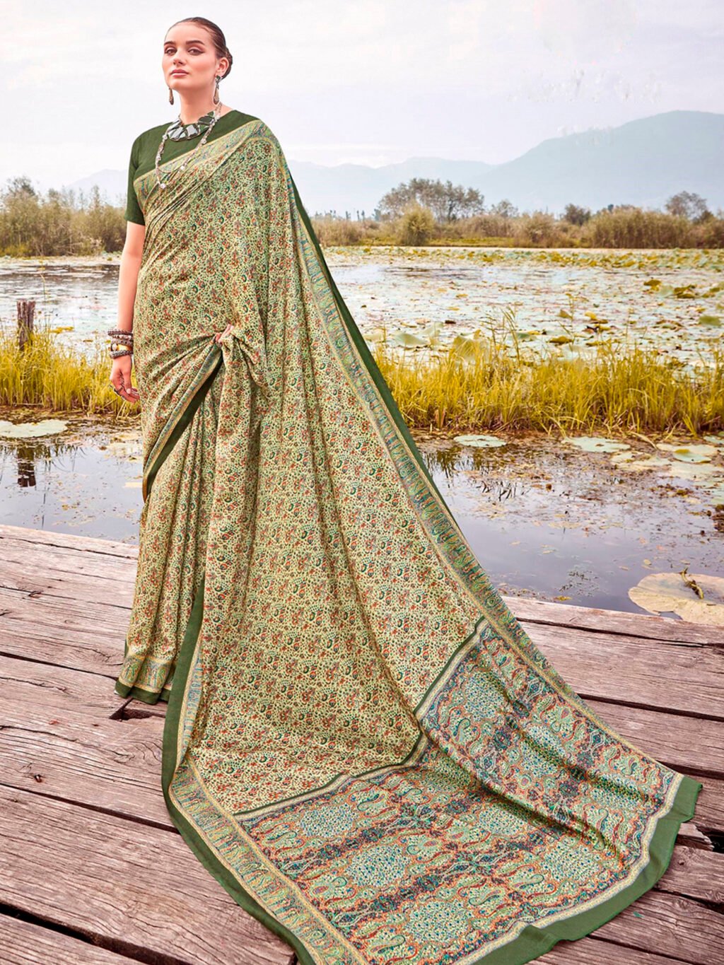 Image of Light Green Silk Saree