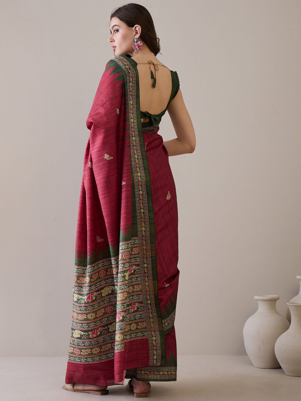 showcasing the beauty and craftsmanship of Silk Saree.