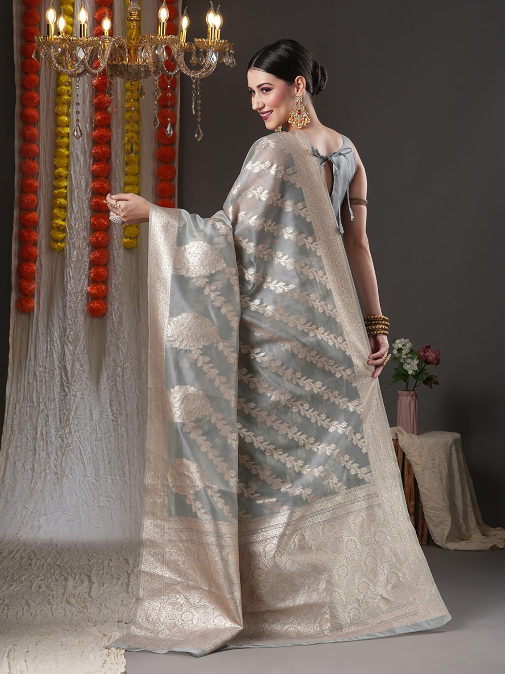 showcasing the beauty and craftsmanship of Festive Saree.