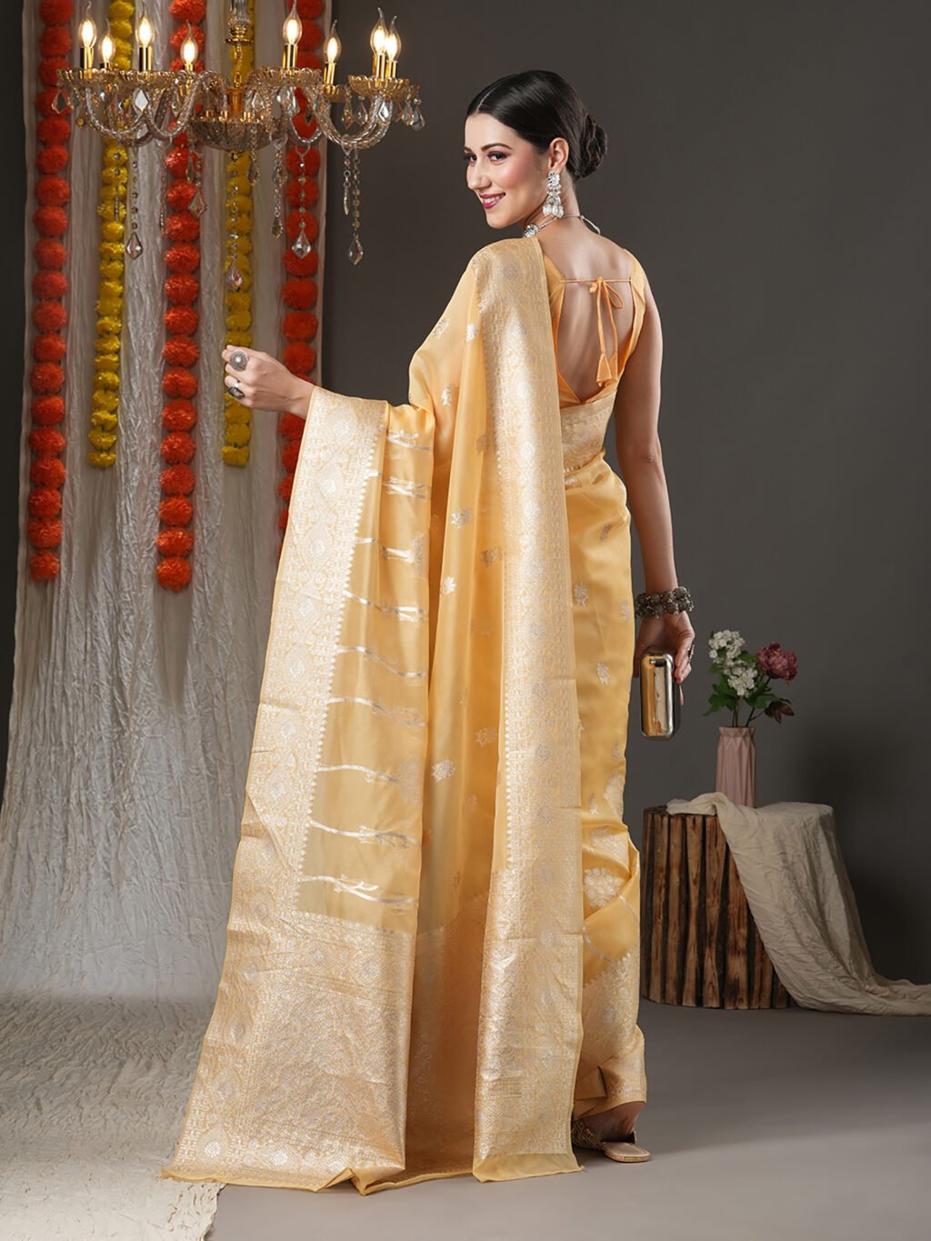 showcasing the beauty and craftsmanship of Festive Saree.