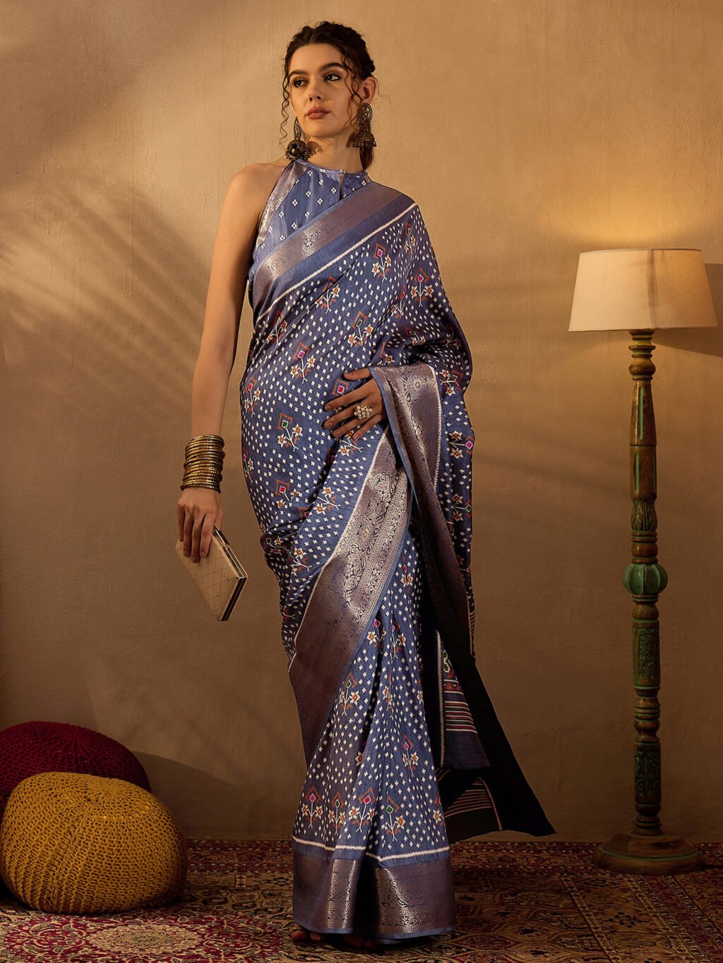 Image of Metallic Silk Saree