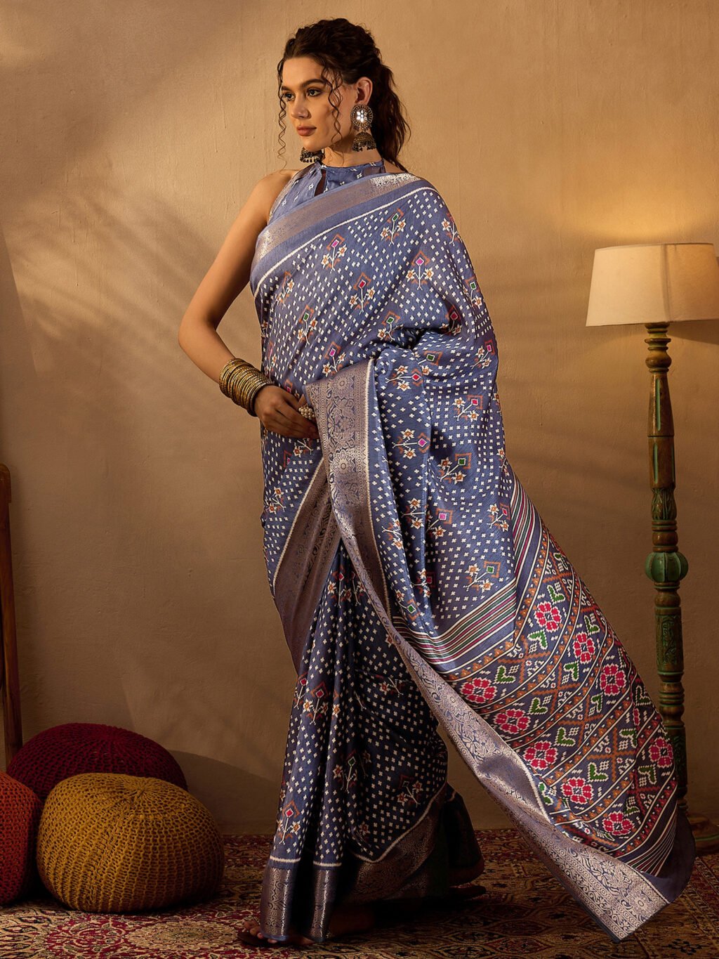 Metallic Silk Saree - Image 3