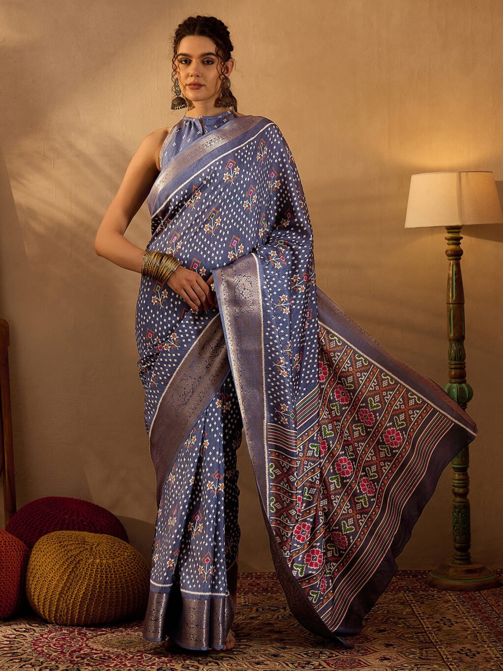 Metallic Silk Saree - Image 4