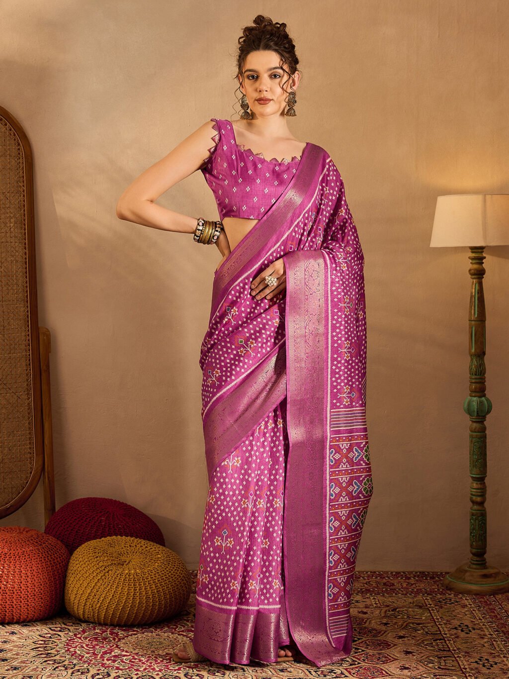 Image of Pink Silk Saree