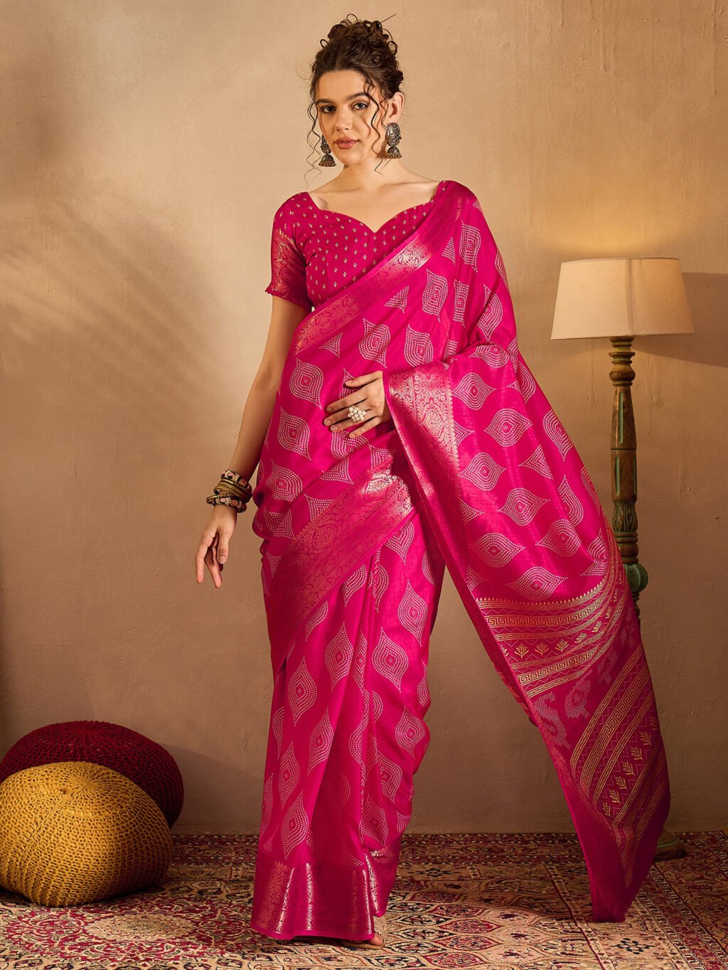 Image of Pink Silk Saree