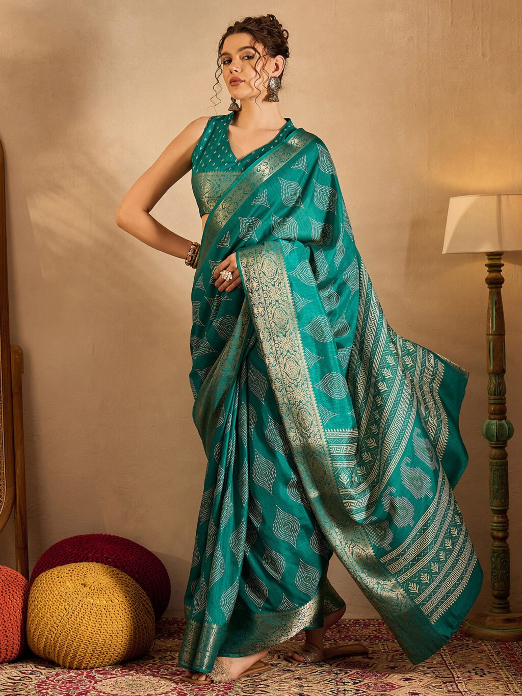 Blue Silk Saree - Image 3