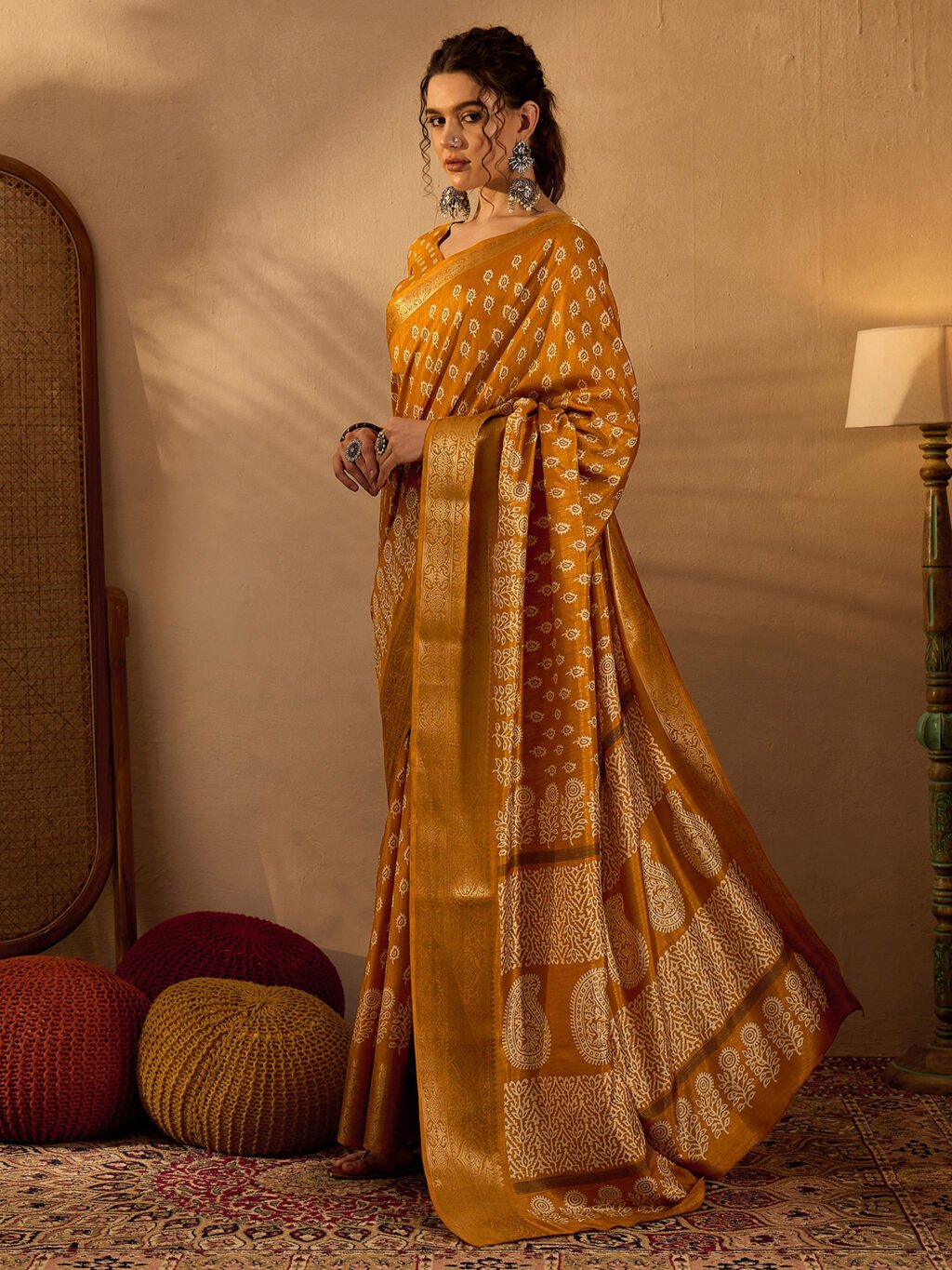 Mustard Silk Saree - Image 3