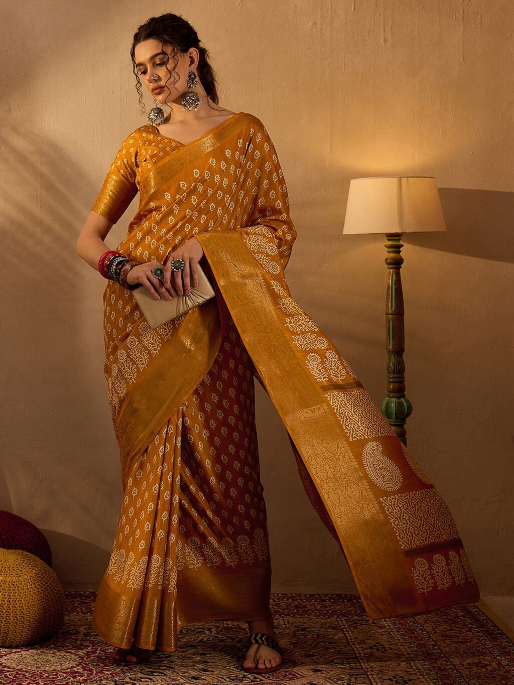 Mustard Silk Saree - Image 4