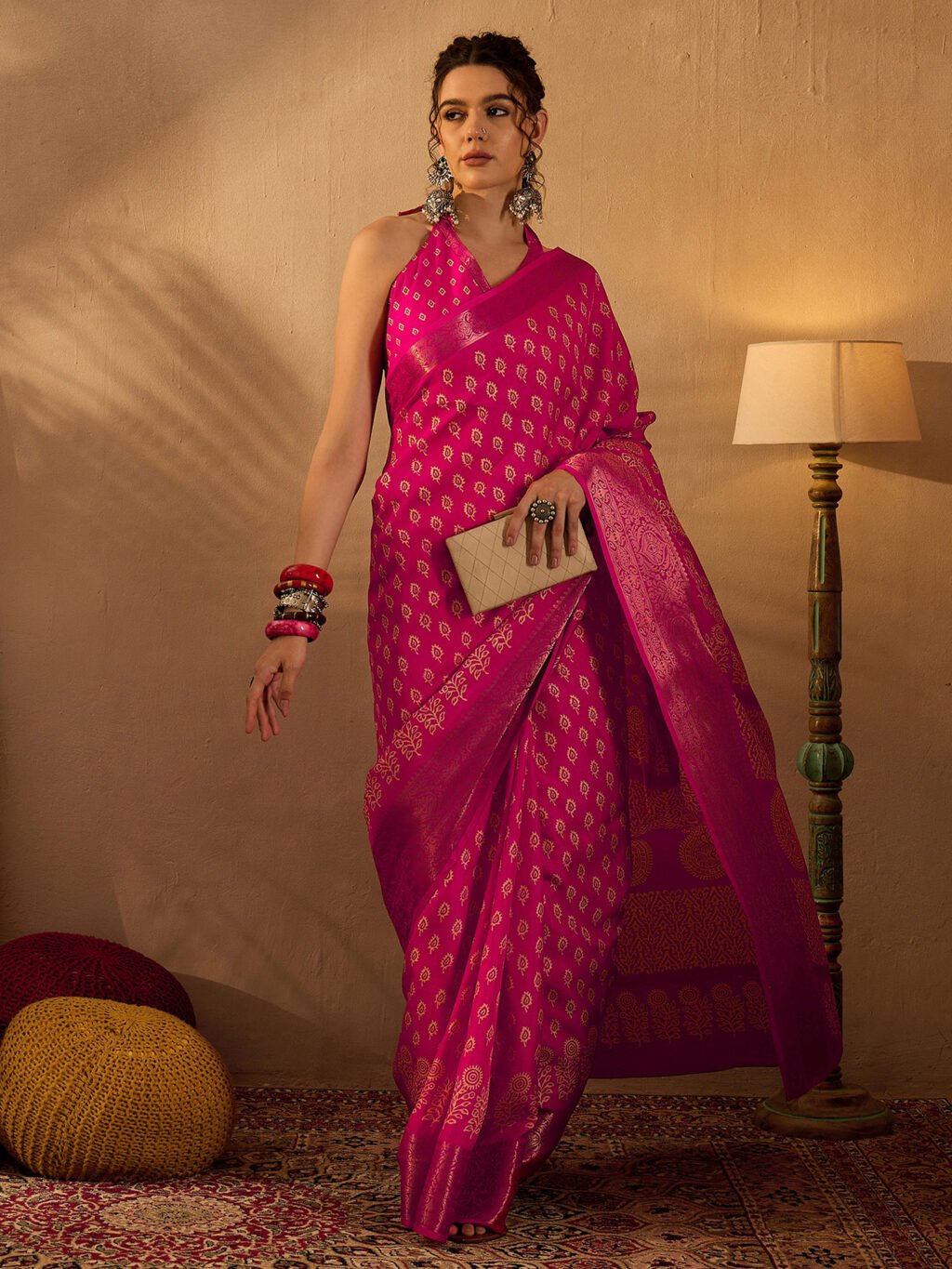 Pink Silk Saree - Image 4
