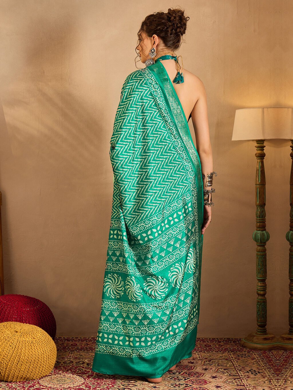 showcasing the beauty and craftsmanship of Silk Saree.