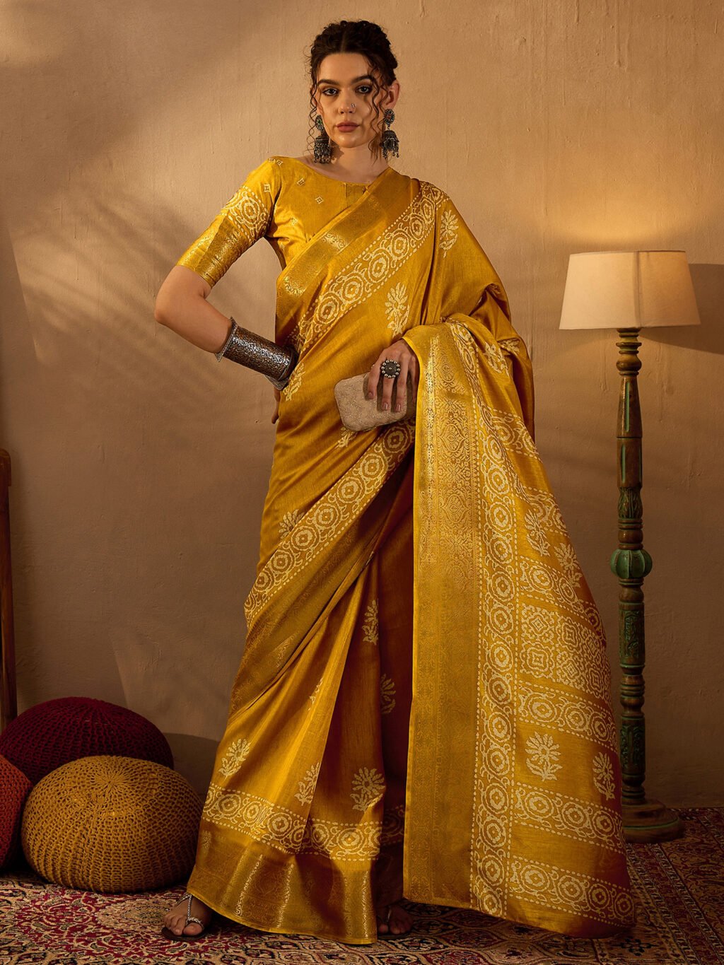 Mustard Silk Saree - Image 4