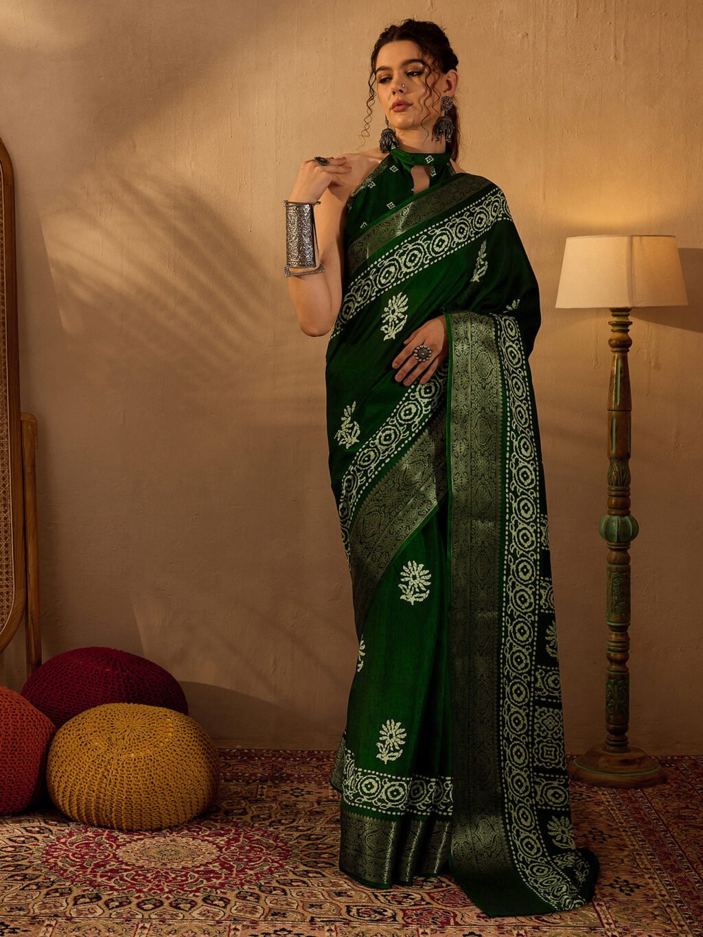 Image of Green Silk Saree