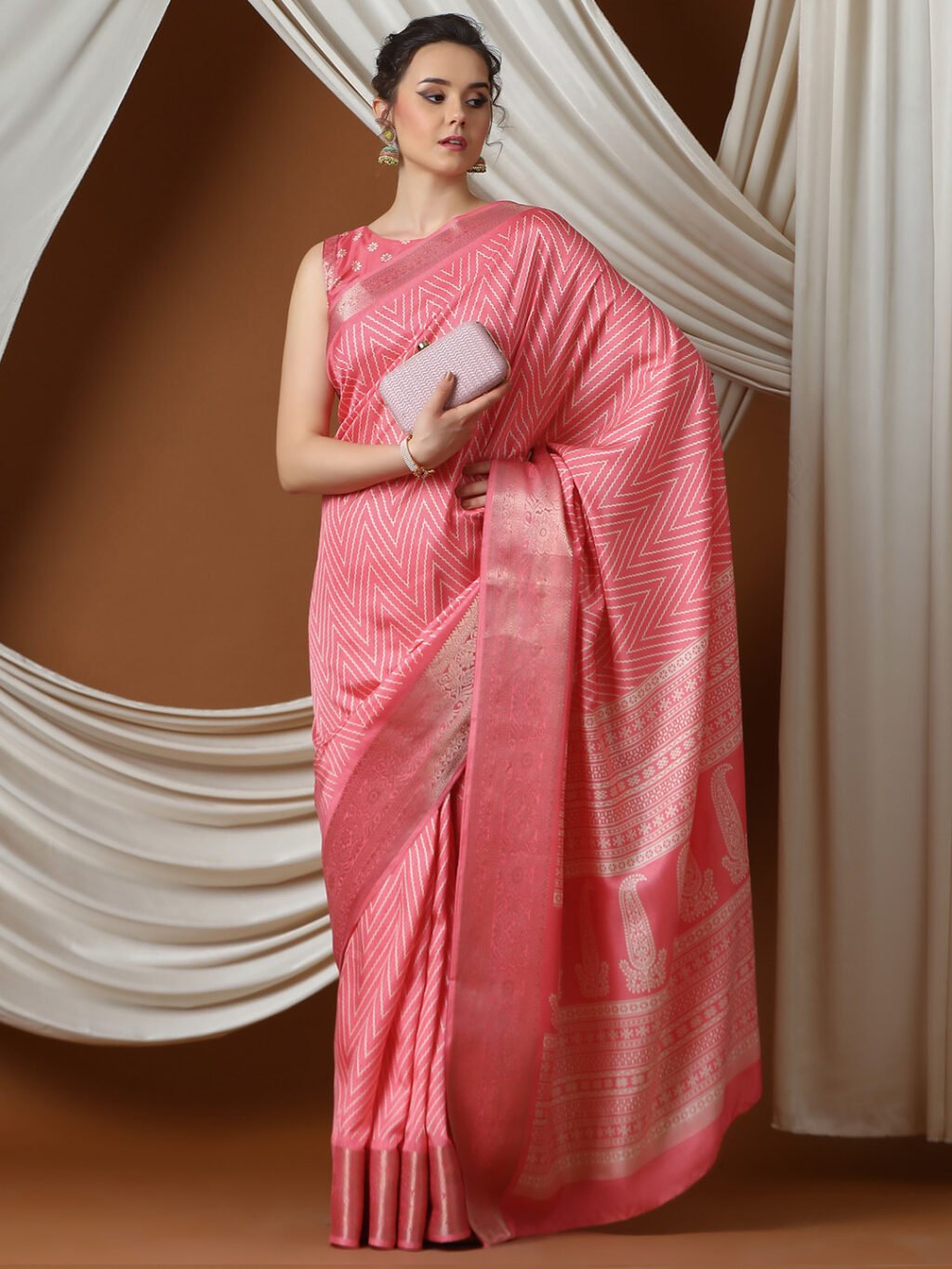 Pink Silk Saree - Image 4