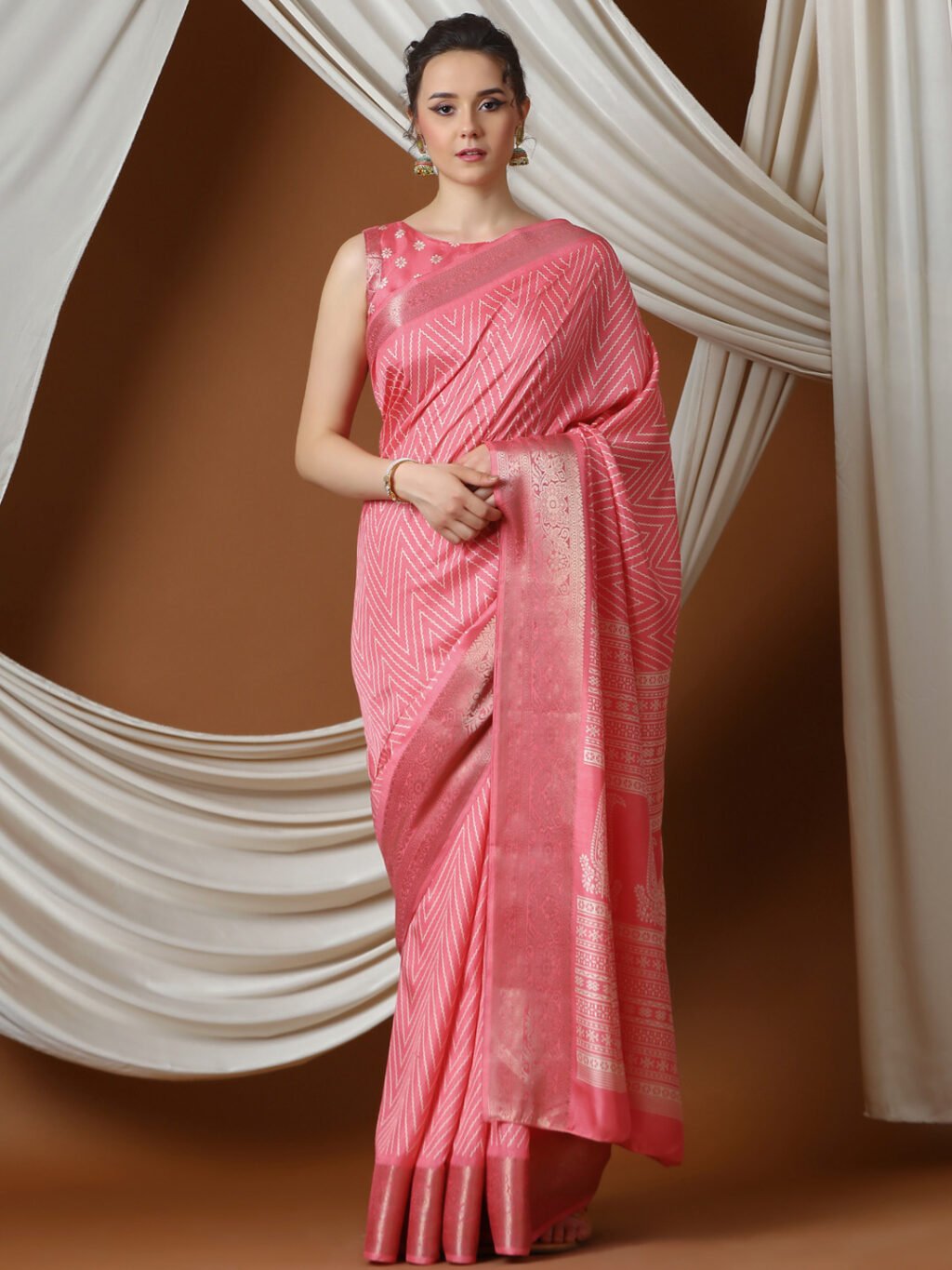 Image of Pink Silk Saree