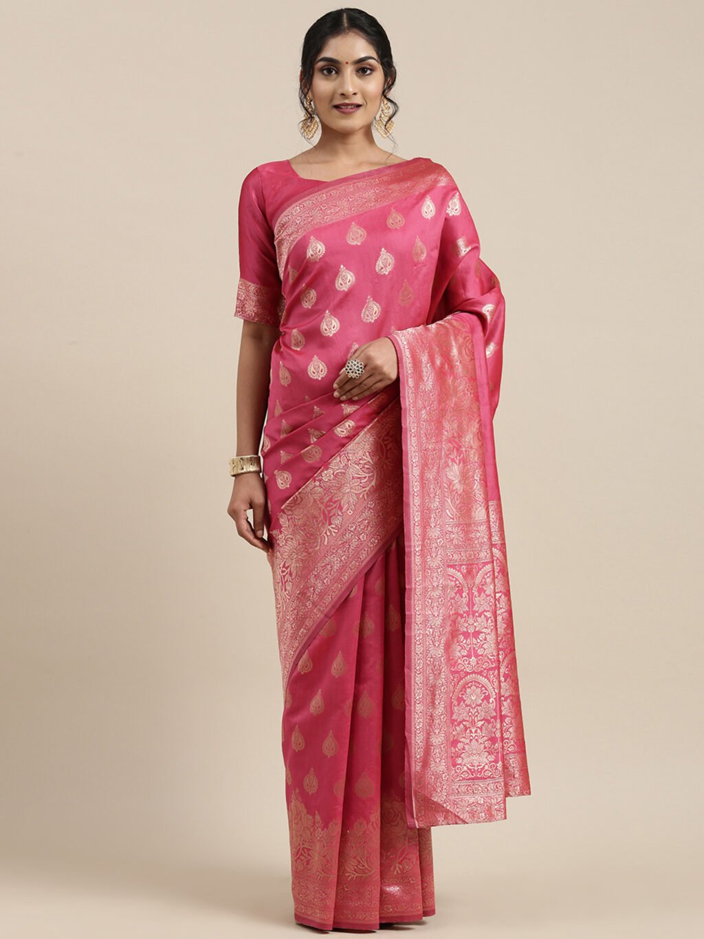 Image of Pink Silk Saree