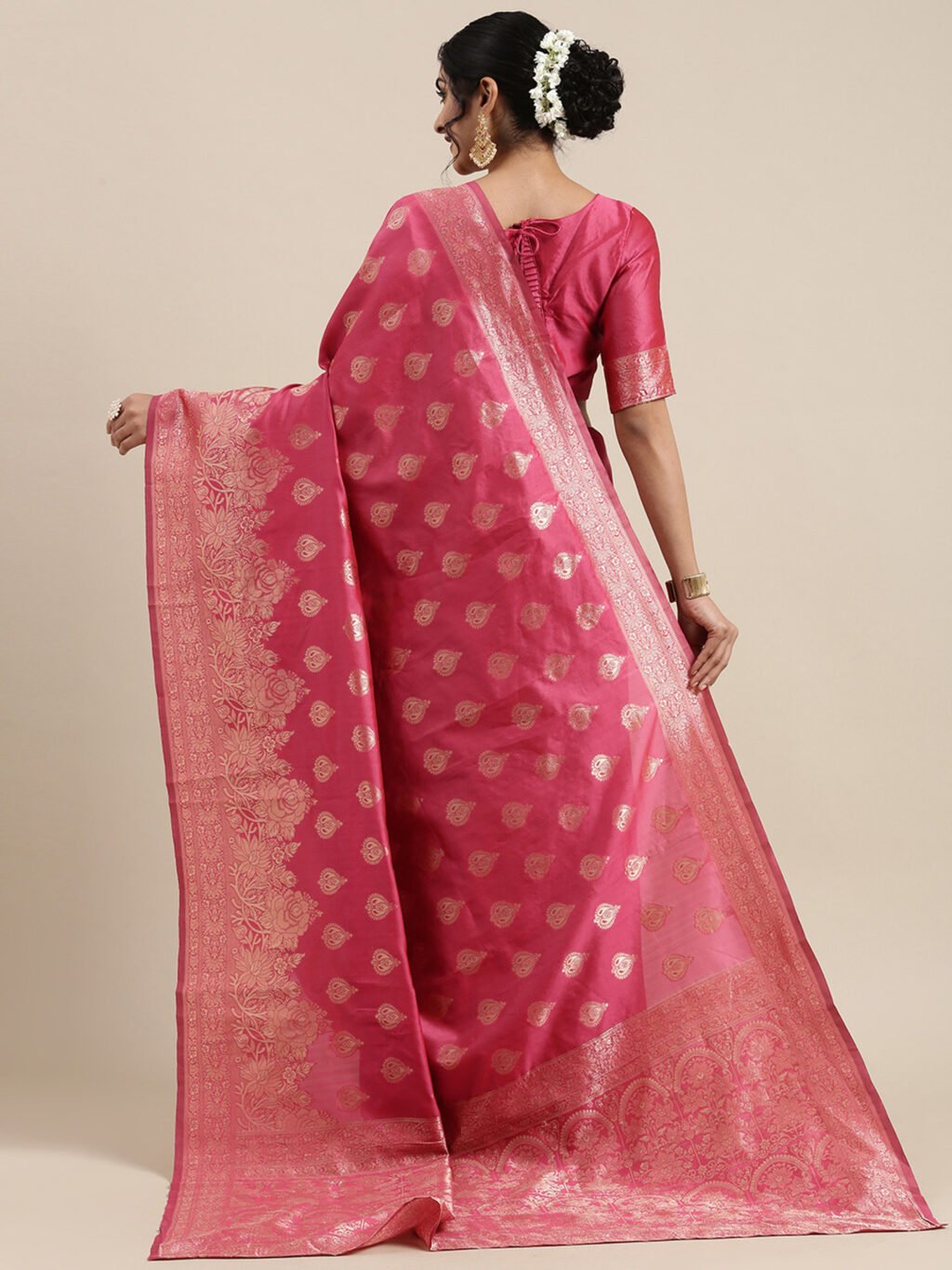 showcasing the beauty and craftsmanship of Silk Saree.