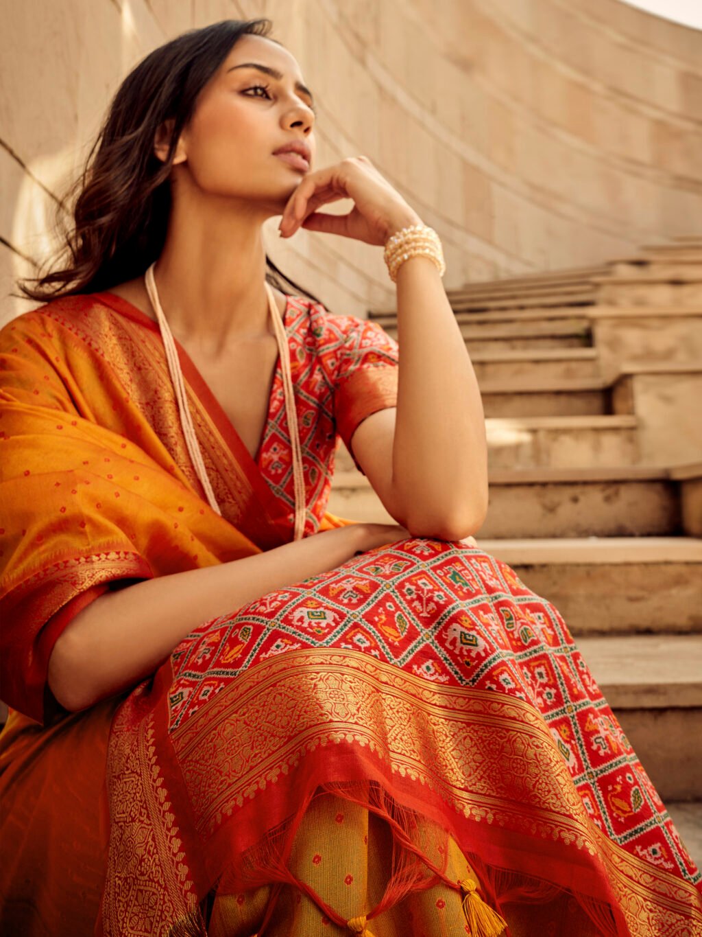 showcasing the beauty and craftsmanship of Festive Saree.