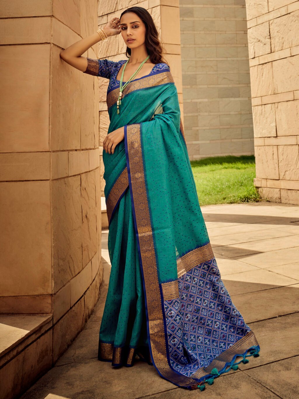 Image of Light Blue Silk Saree
