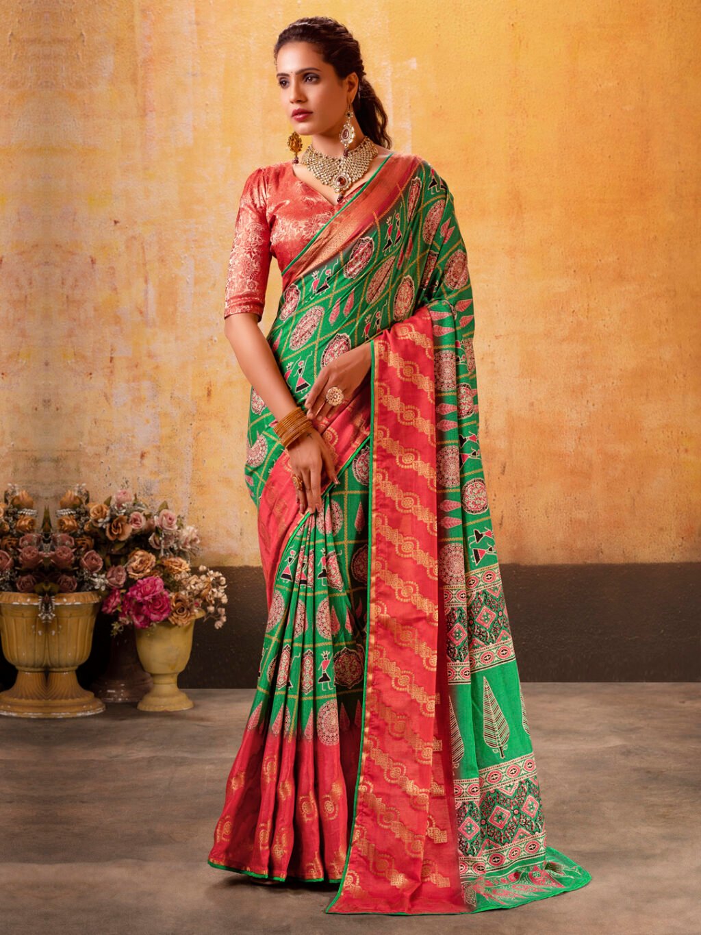 showcasing the beauty and craftsmanship of Festive Saree.