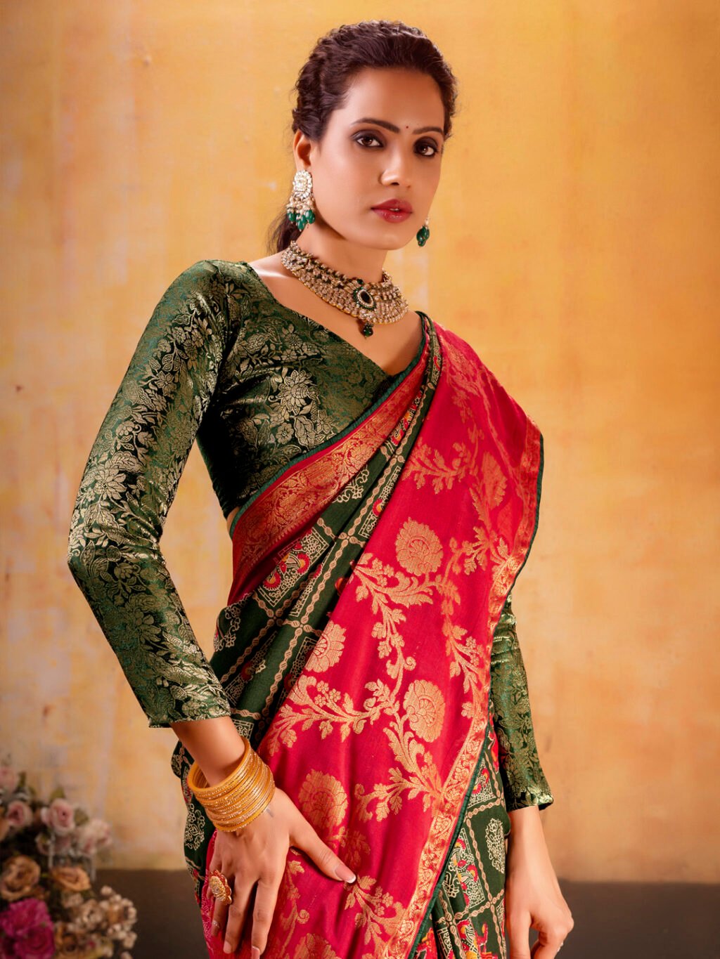 showcasing the beauty and craftsmanship of Party Wear Saree.