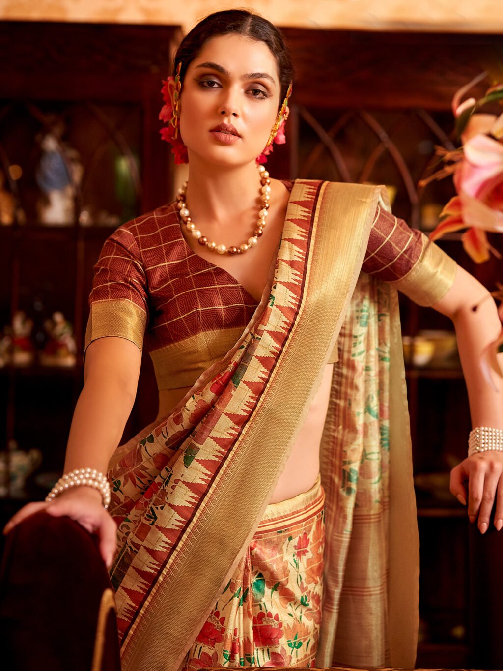 showcasing the beauty and craftsmanship of Silk Saree.
