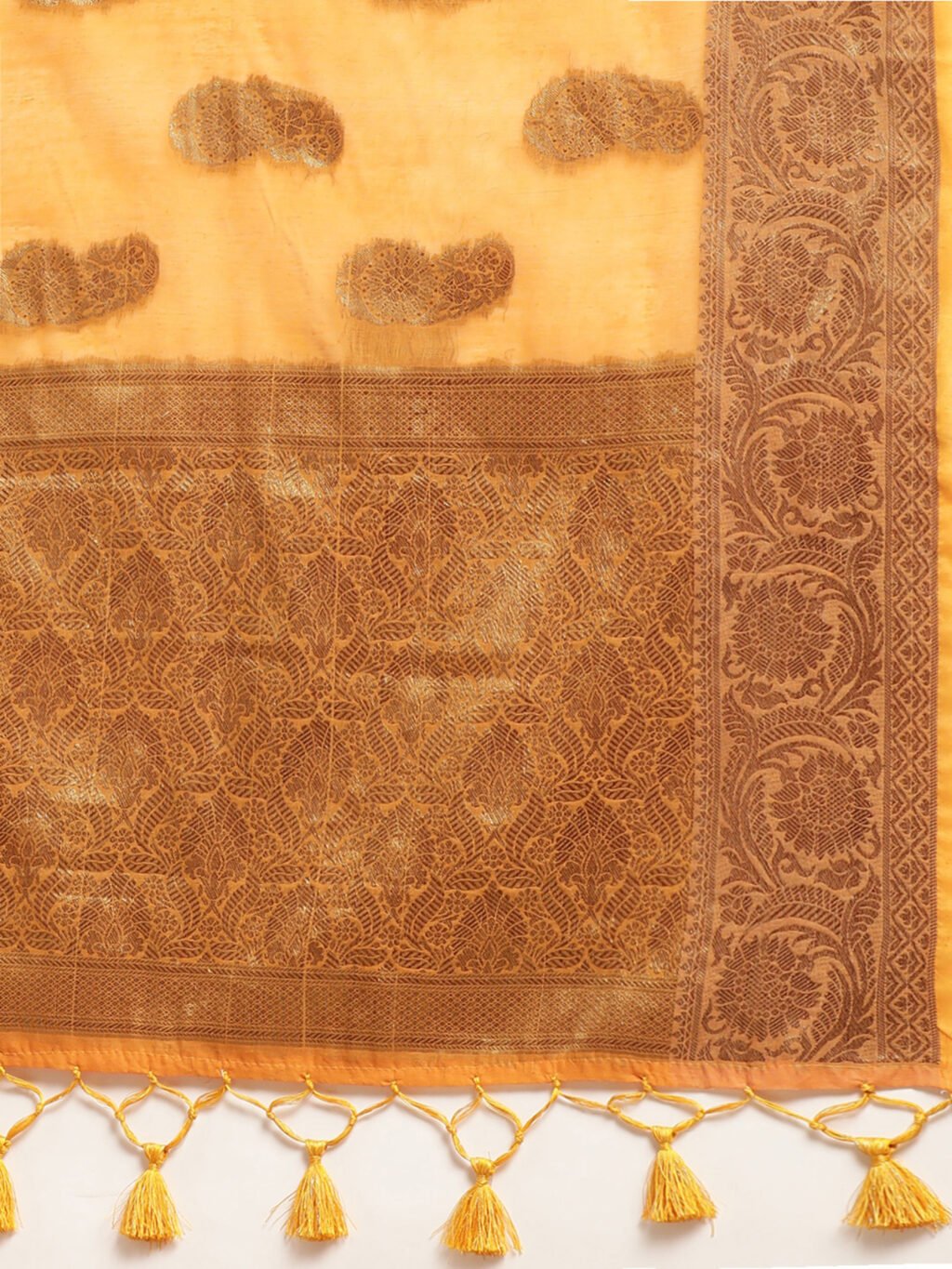 Orange Silk Saree - Image 4