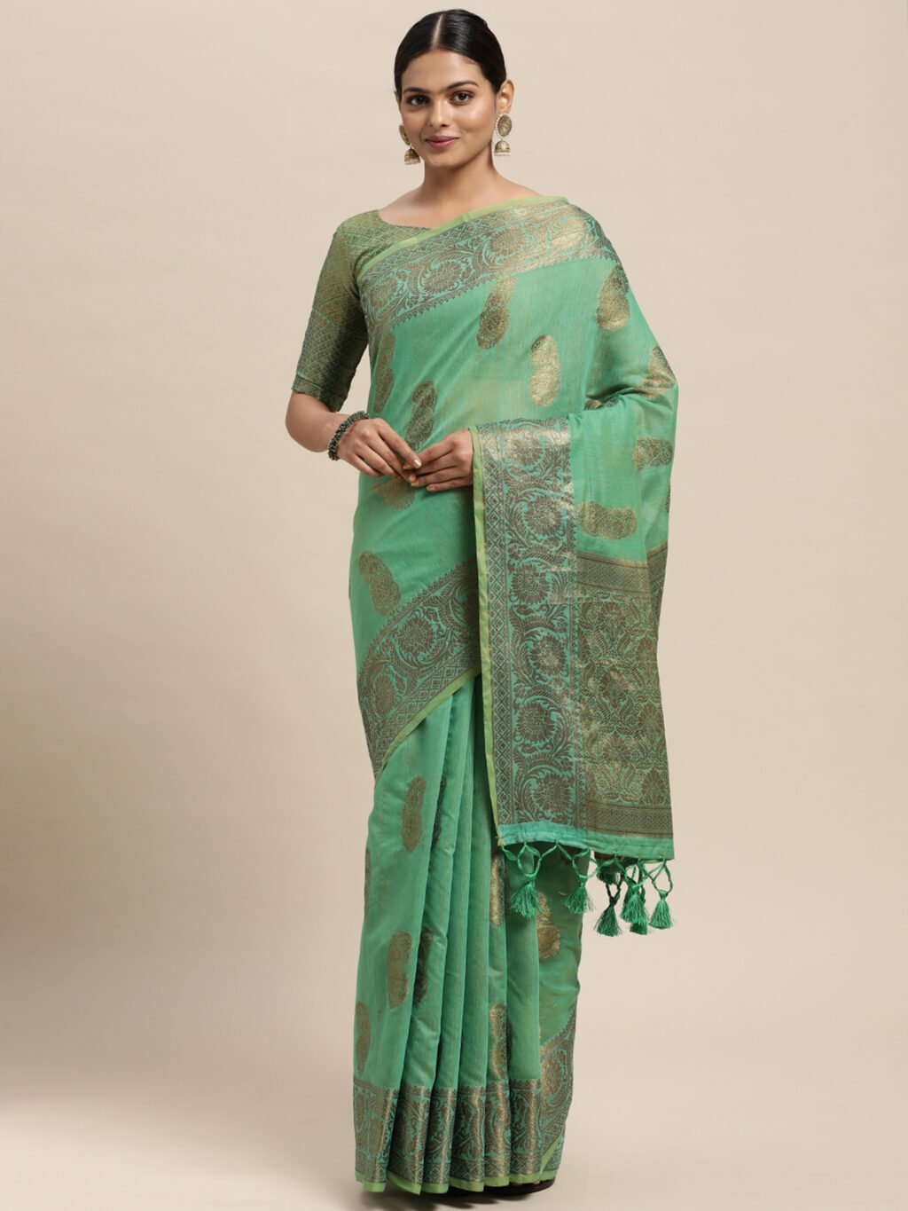 Image of Green Silk Saree