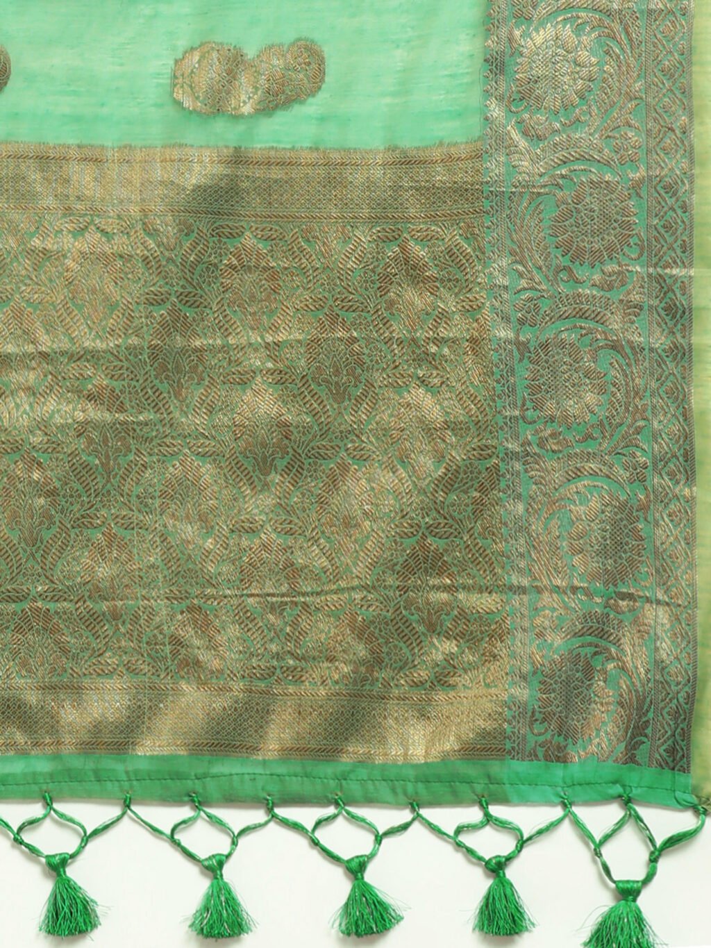 Green Silk Saree - Image 4